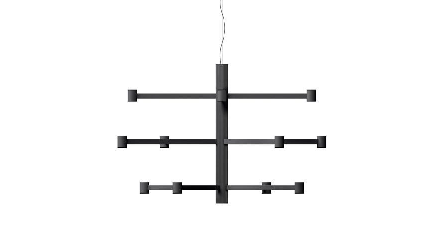 Art Chandelier Base, Negru texturat — auriu metalizat