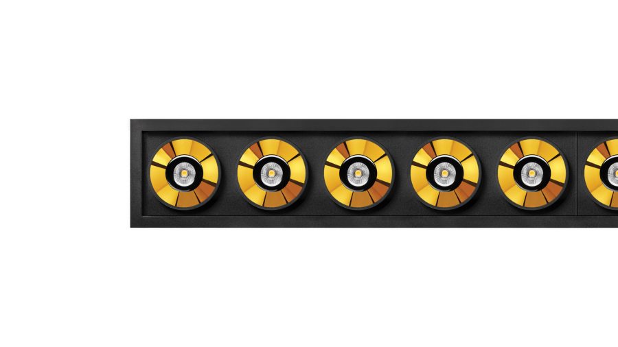 Black Foster Recessed 10, Negru texturat — auriu metalizat