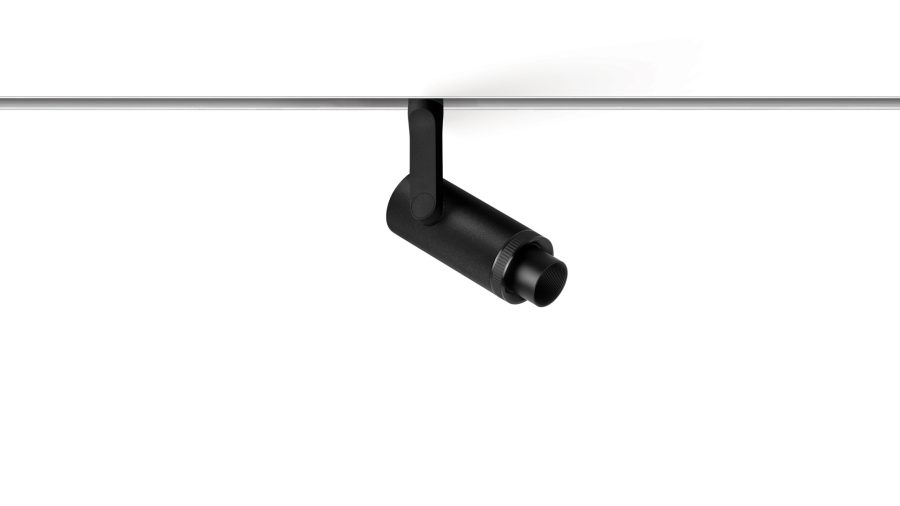 Plus Mini 48V, Negru texturat — șină albă