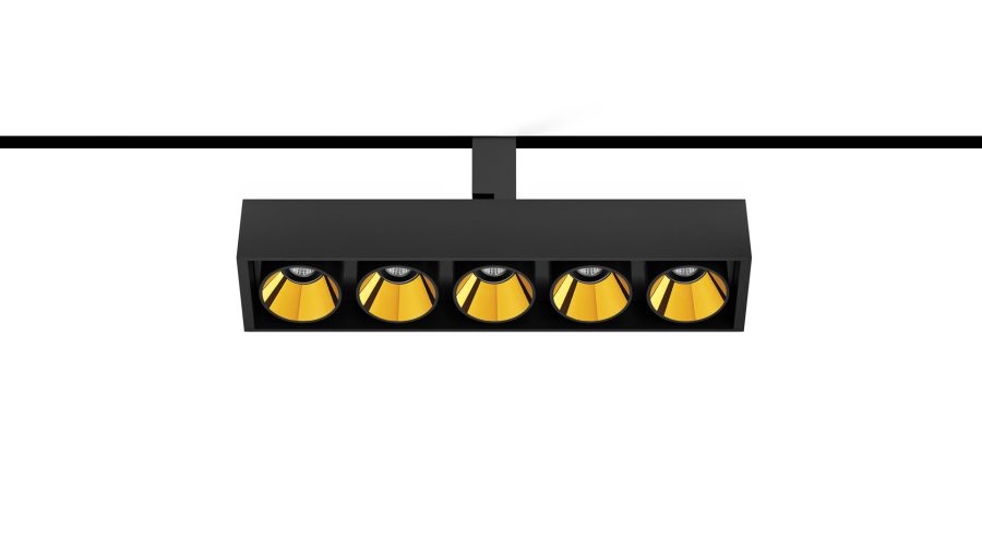 Black Foster 48V Tilt 5, Negru texturat — auriu metalizat