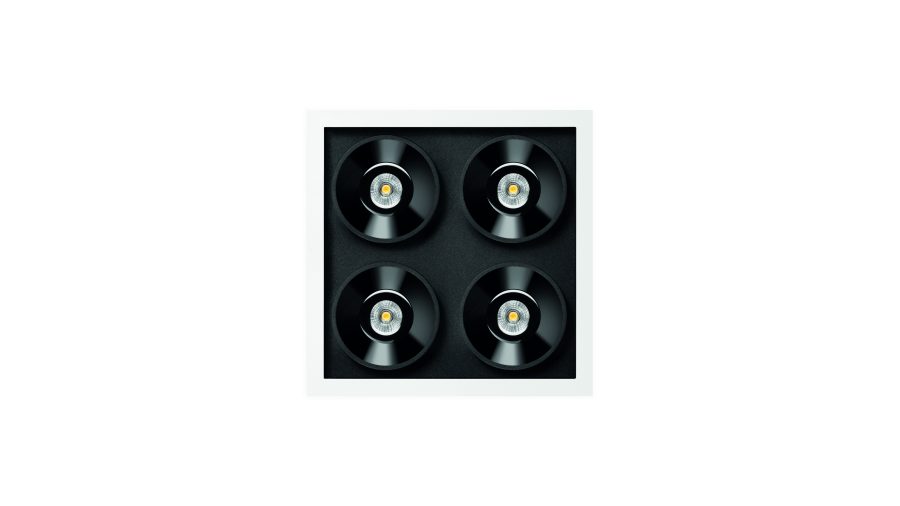 Black Foster Recessed 2x2, Alb-negru