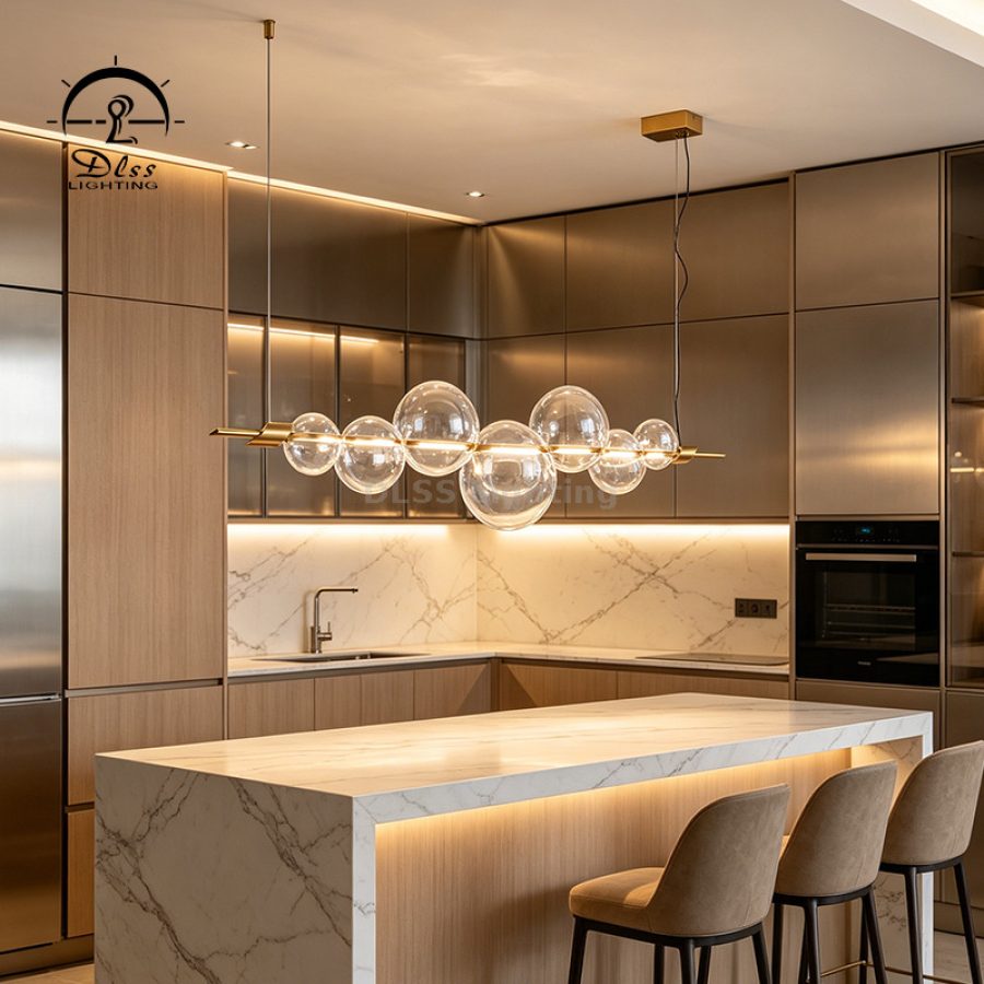 Candelabru suspendat din fier, mare, LED, stil modern