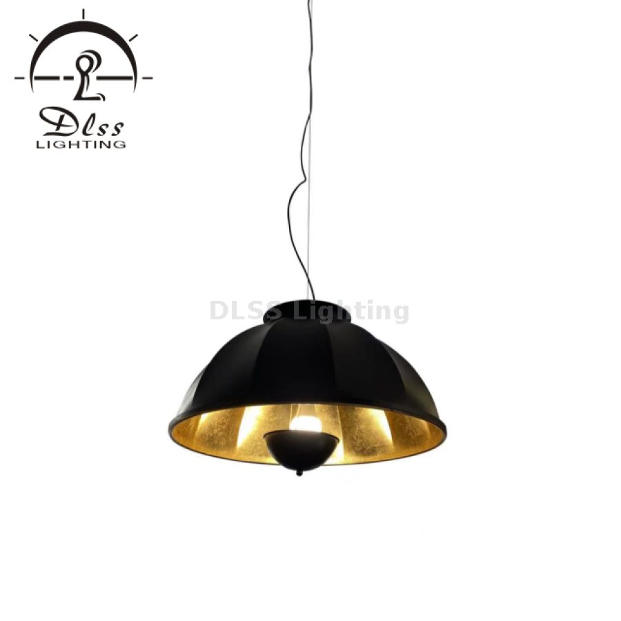 Lampă suspendată metalică, stil rustic, abajur dome, 24 inch