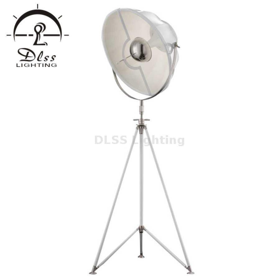 Lampă de podea LED, exterior negru, interior argintiu, 7095F