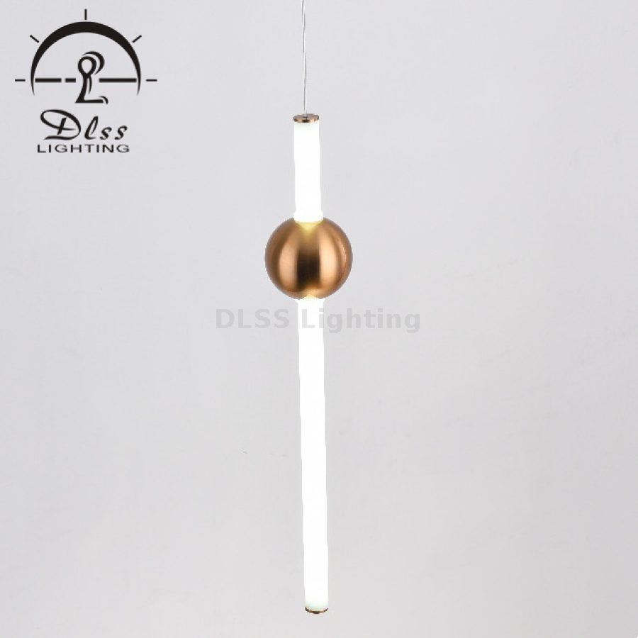 Lampă suspendată LED, tub vertical din sticlă