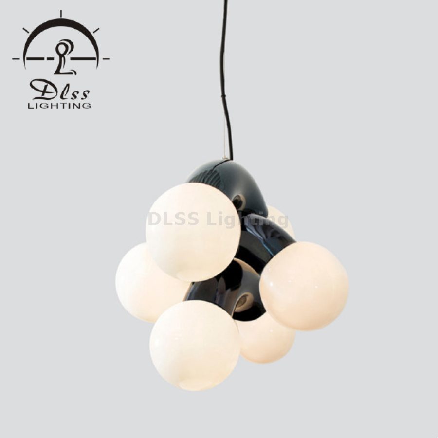 Lampă suspendată LED design, argintiu-negru
