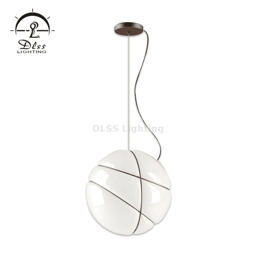 Lampă suspendată glob, metal auriu, sticlă alb-lăptoasă, 10458P