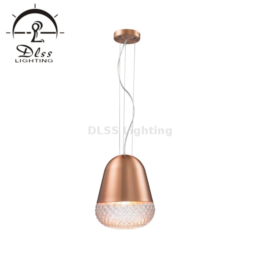 Lampă suspendată LED, sticlă culoare cupru, 9309P