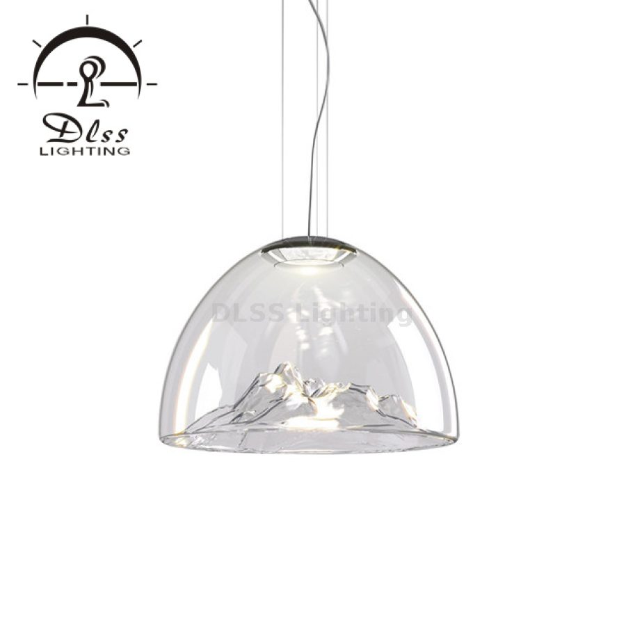Lustră suspendată modernă, abajur din sticlă, 9260