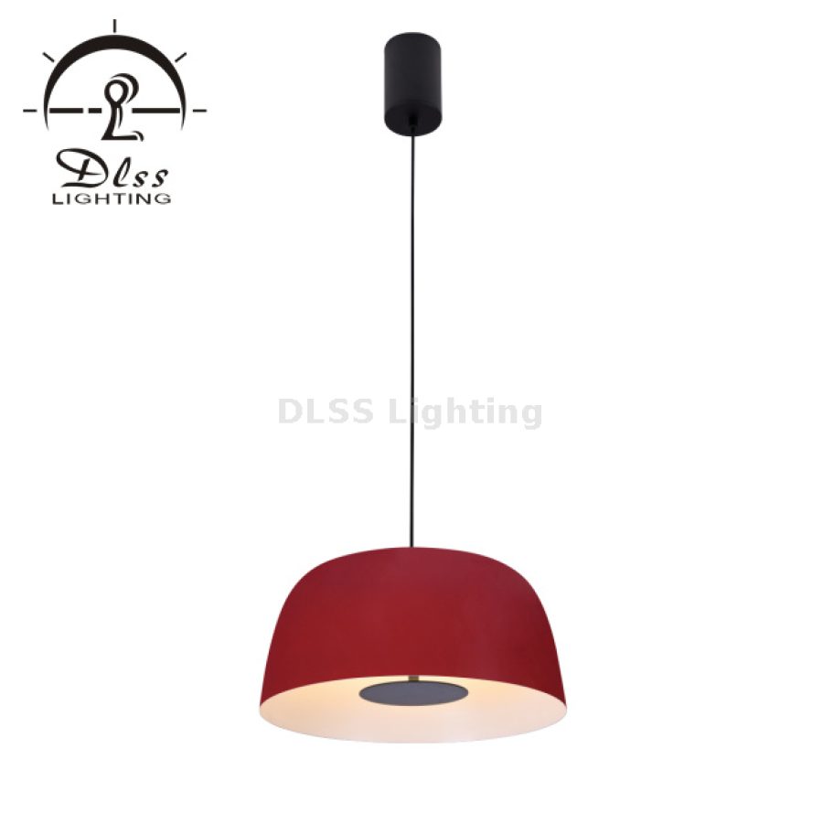 Lustră suspendată roșie, metal, 1 lumină