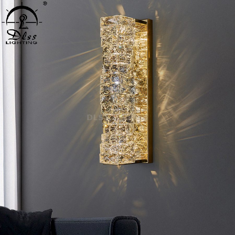 Aplică de perete din cristal, living