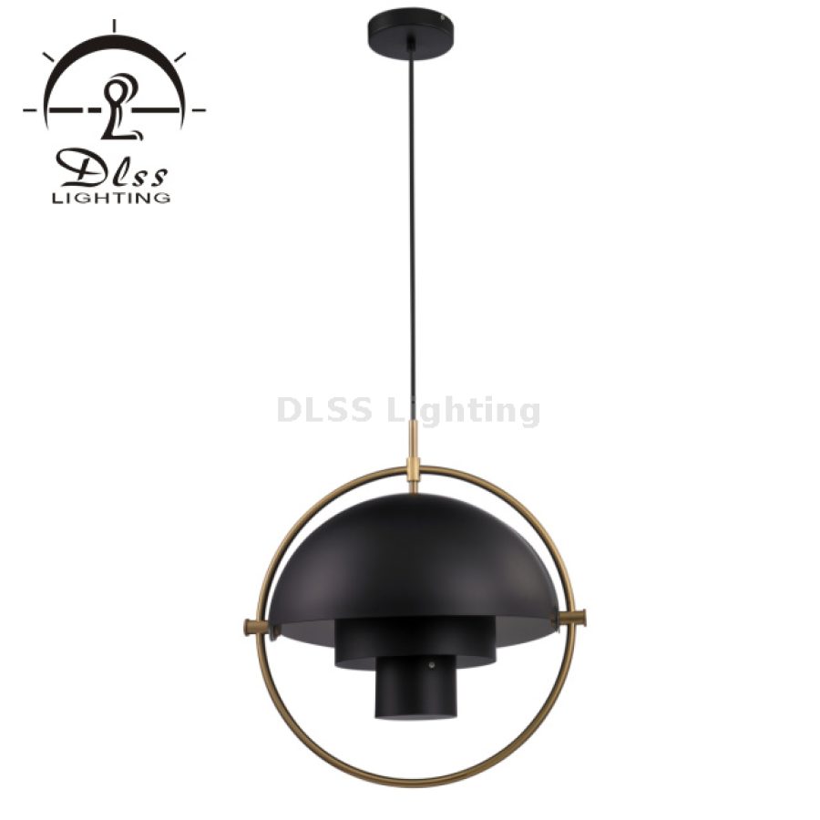 Lustră suspendată neagră, metal reglabil, bucătărie