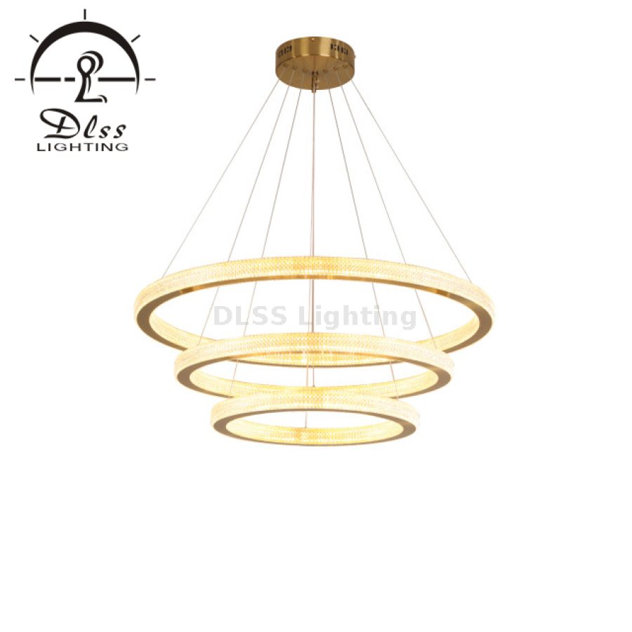 Candelabru suspendat cu inele din acril, 10238P