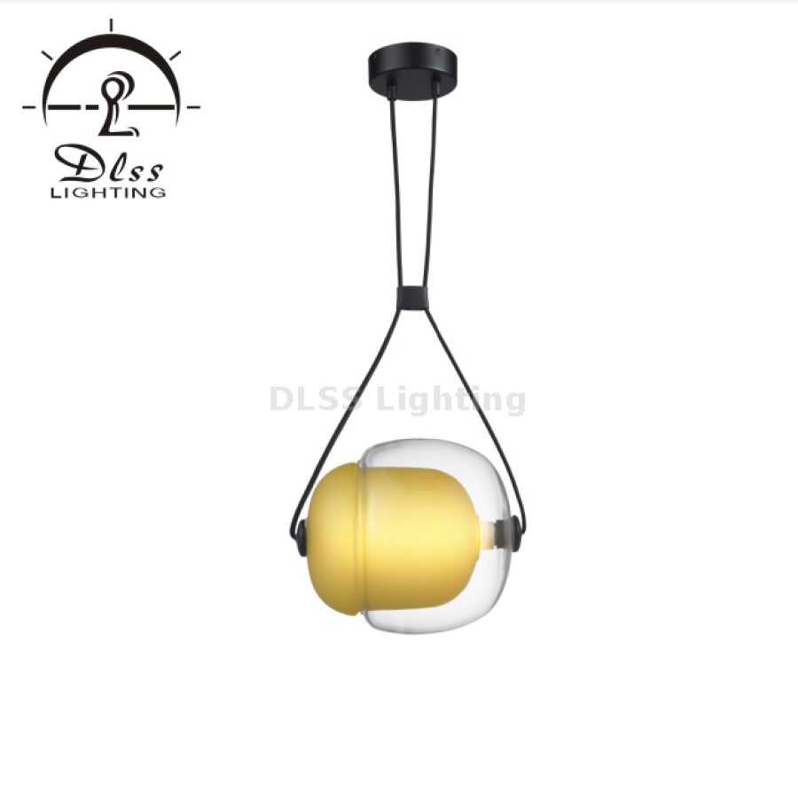 Lampă suspendată vintage, abajur din sticlă transparentă, reglabilă