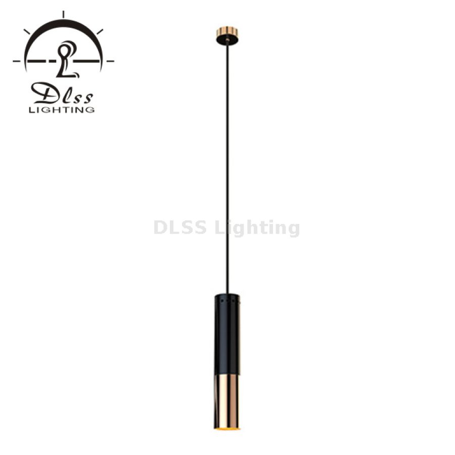 Lampă suspendată cilindrică, negru-auriu, LED, 9159P