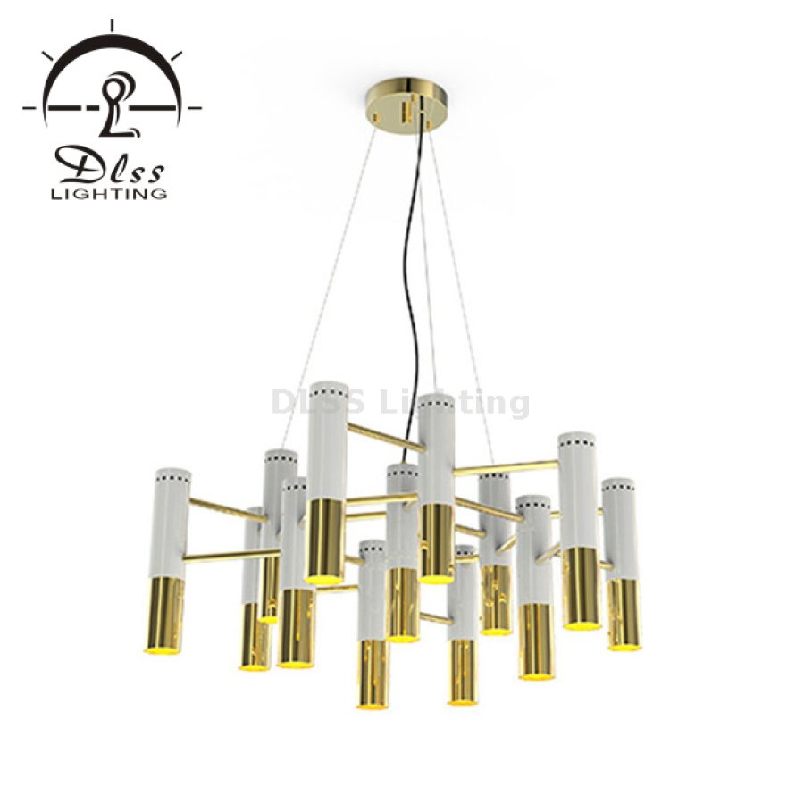 Candelabru modern alb-argintiu, E14