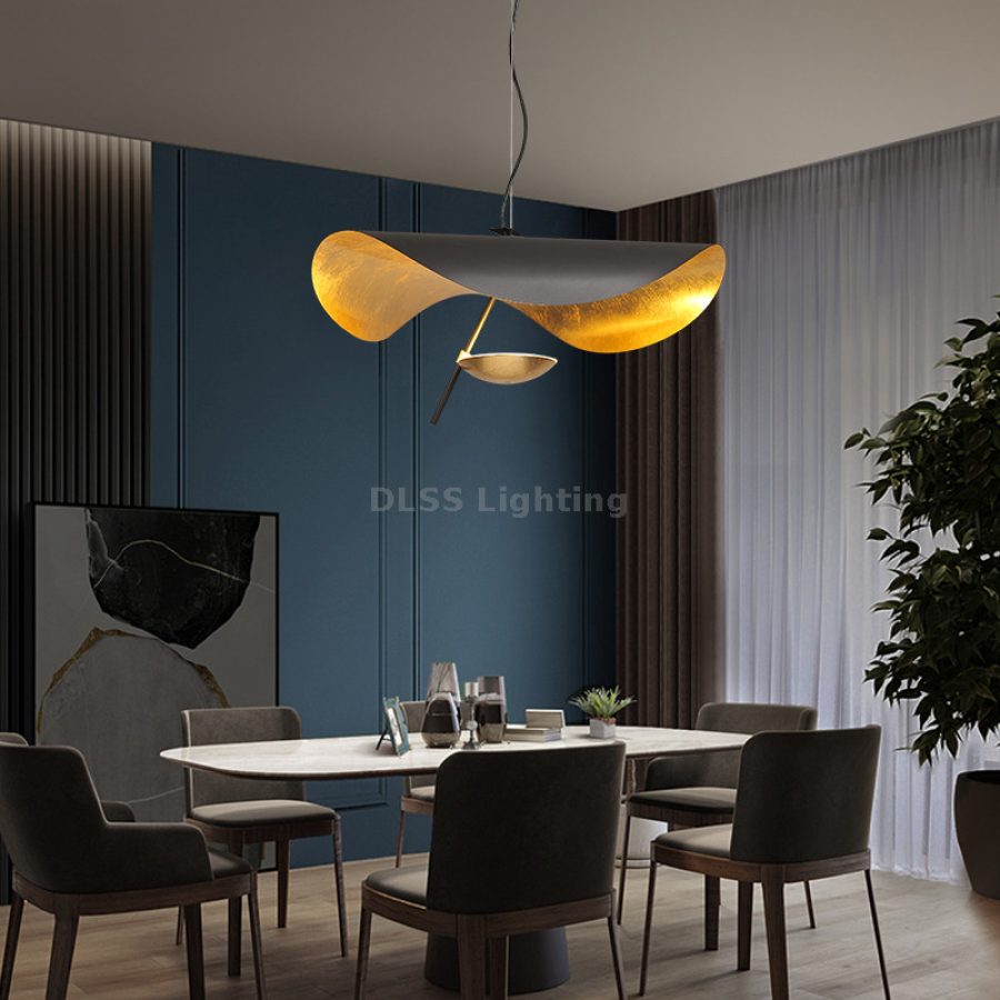 Candelabru suspendat din aluminiu pictat manual, LED, stil loft