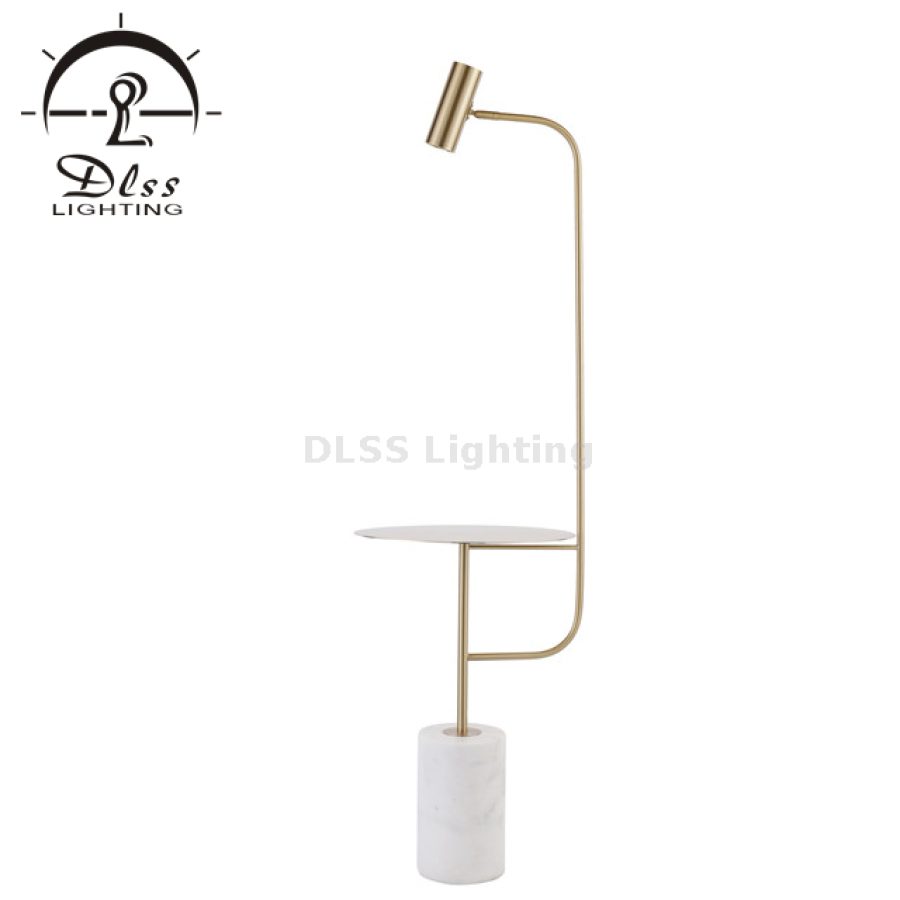 Lampadar LED cu bază din marmură și măsuță