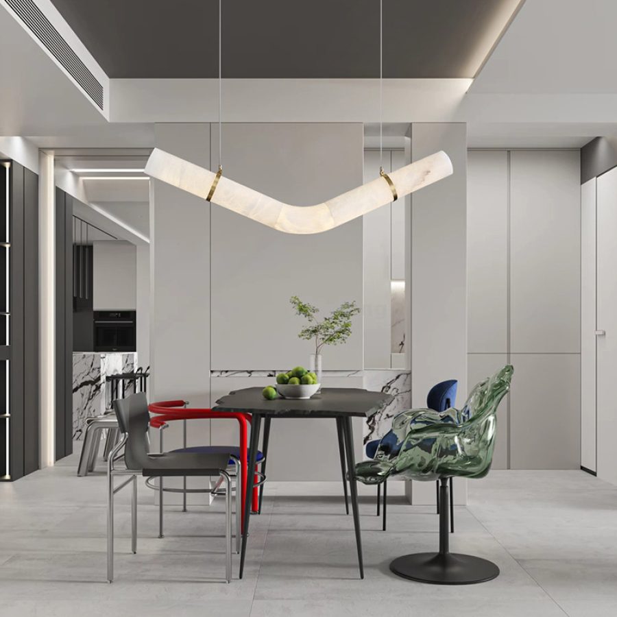 Candelabru suspendat LED din marmură, stil modern