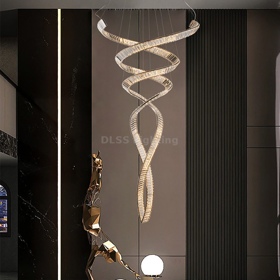 Candelabru LED din cristal, modern, pentru living