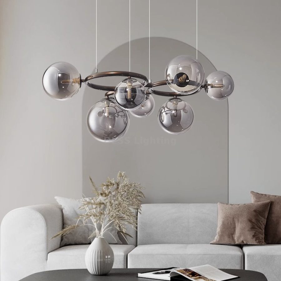 Candelabru LED din sticlă, modern