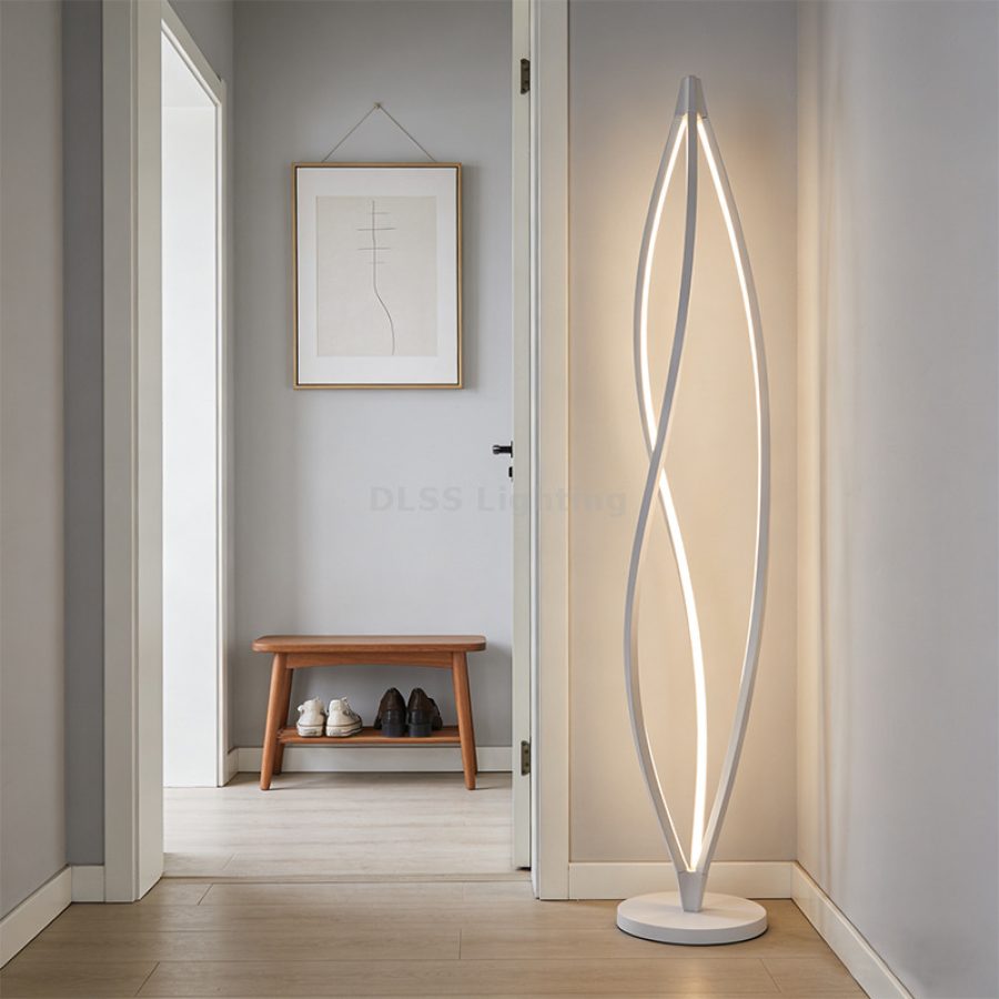 Lampadar nordic LED, design din fier, stil minimalist