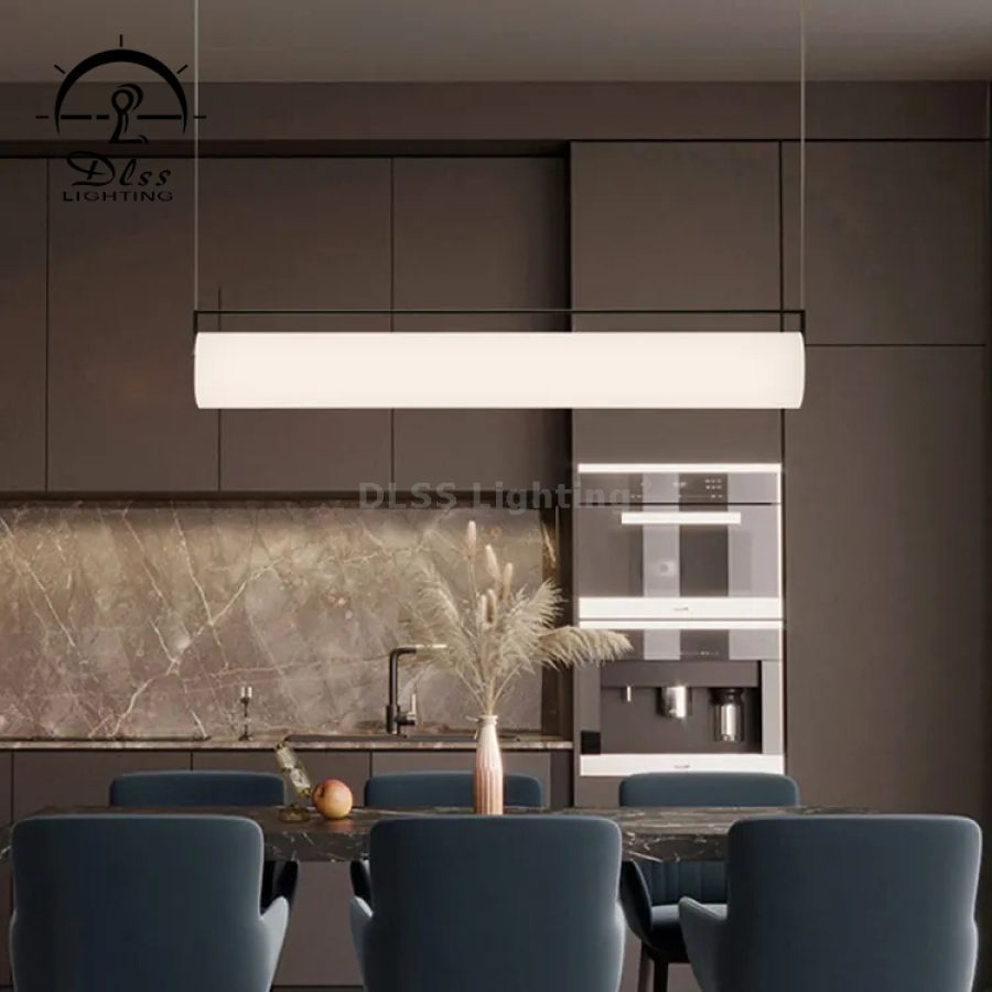 Candelabru suspendat din fier și acril, design simplu modern