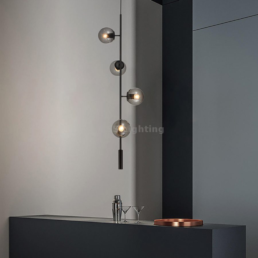 Candelabru din sticlă, soclu E27, stil nordic, pentru sufragerie