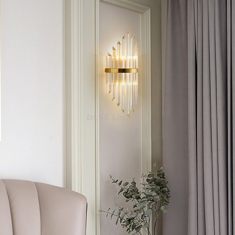 Aplică de perete din cristal, design modern, pentru dormitor