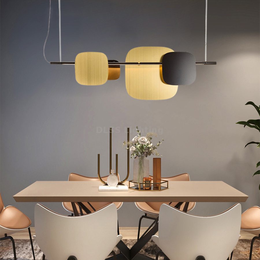 Candelabru suspendat auriu, stil nordic modern, pentru bucătărie