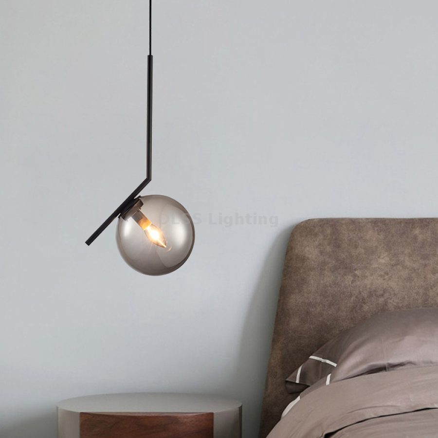 Candelabru LED modern, un singur bec, living/dormitor