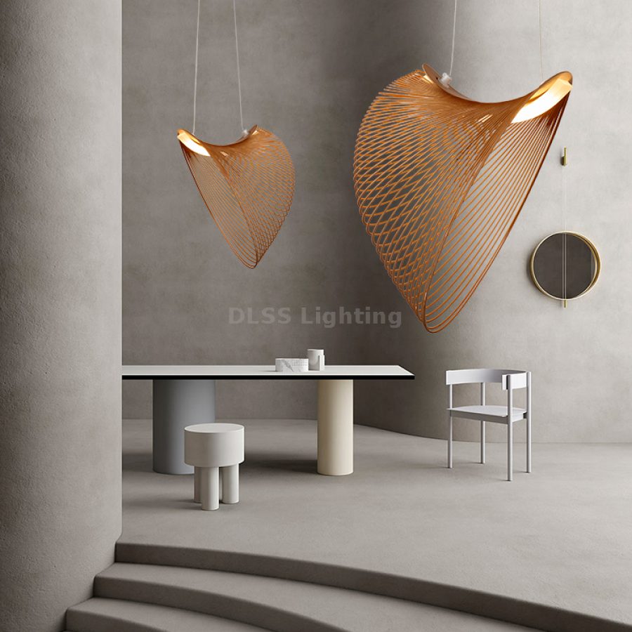 Lampă suspendată din lemn, design minimalist