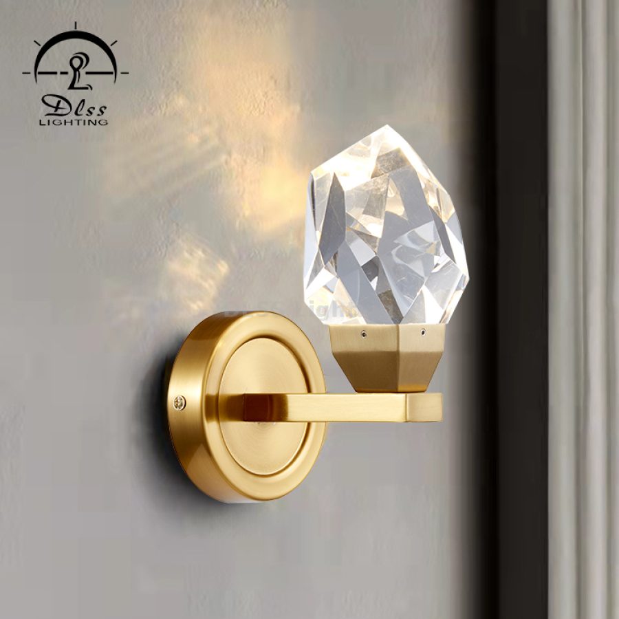 Aplică LED de perete din fier și cristal, 9701W