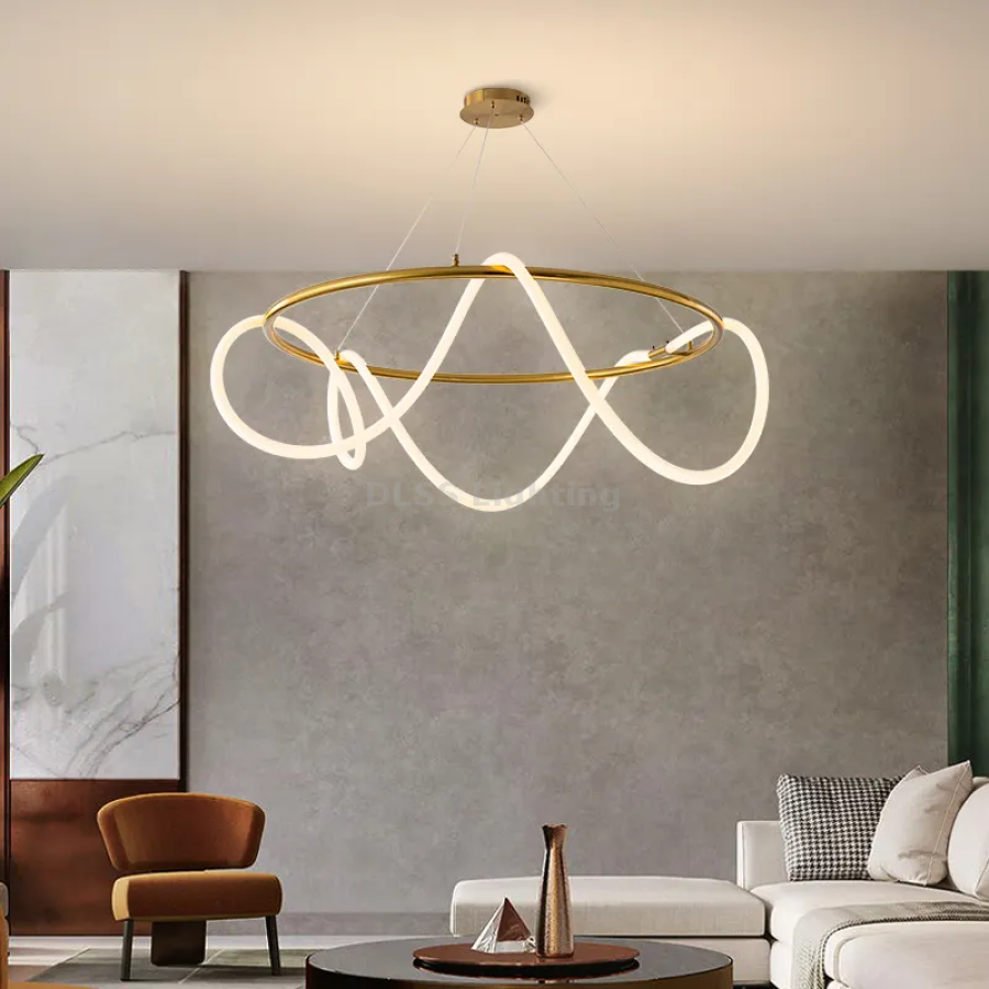 Candelabru liniar auriu, design modern