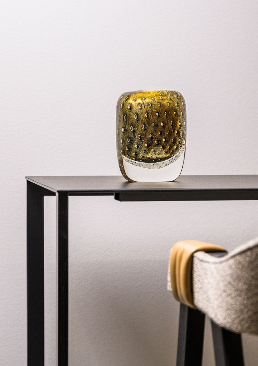 Balloton square vase black-gold