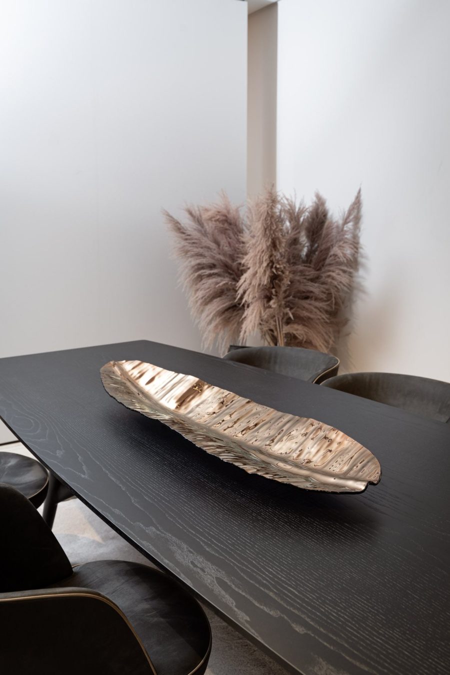 Folha de bananeira bronze 79×28×7 cm
