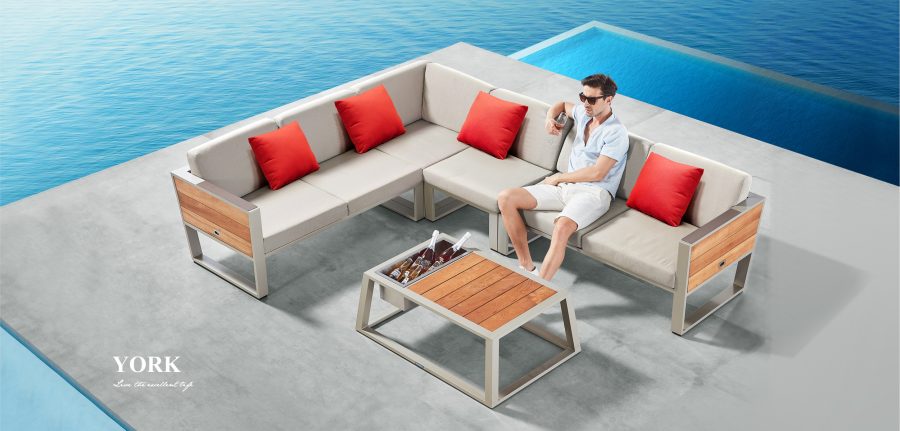 York(Olefin) Modular Sectional Sofa Set