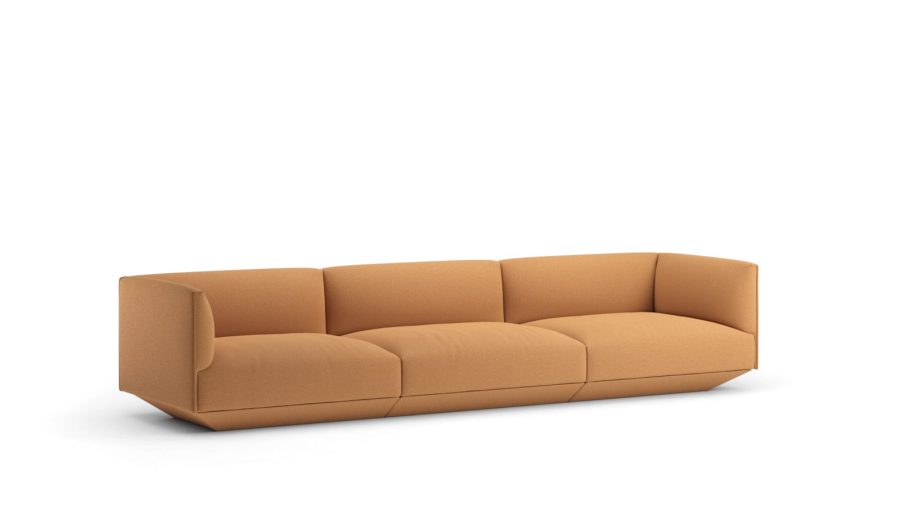 Canapea Aire, 110 4 locuri în textil cu cotiere înalte, bază tip platformă