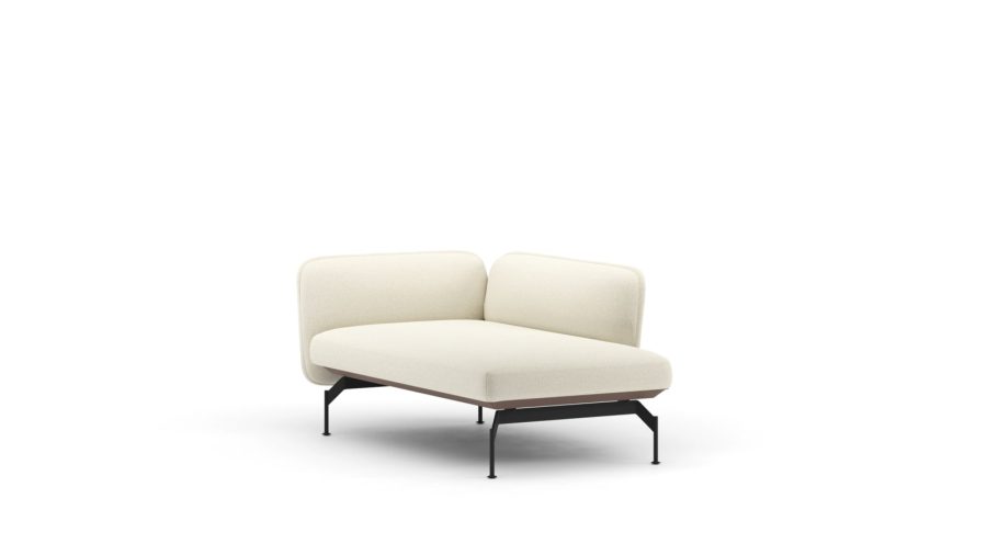 Canapea Echo, șezlong 125 cu cotieră 110/R cu cadru din piele