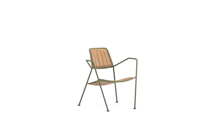Scaun Osmo easy Outdoor, fotoliu INOX cu lemn