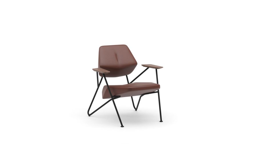 Scaun Polygon easy, fotoliu tapițat în piele