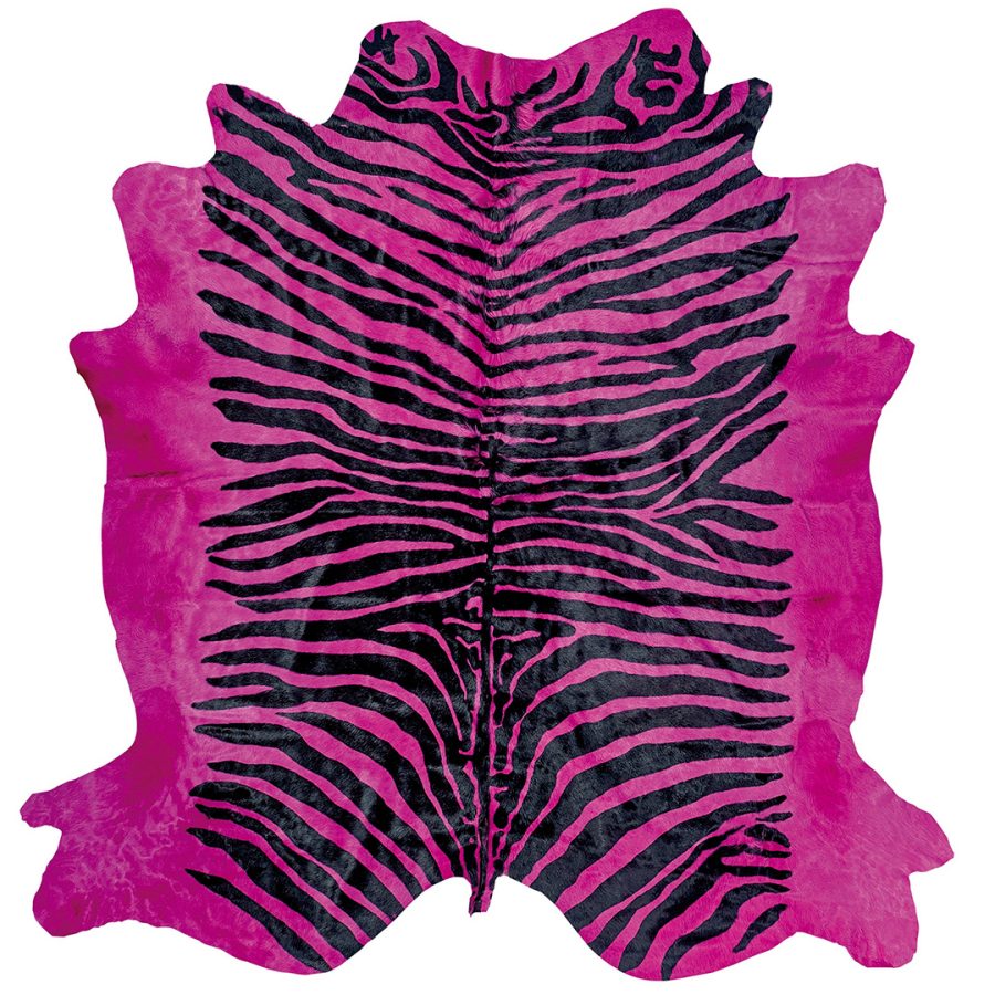 Covor Vibrant Fuxia Zebra Cow Skin